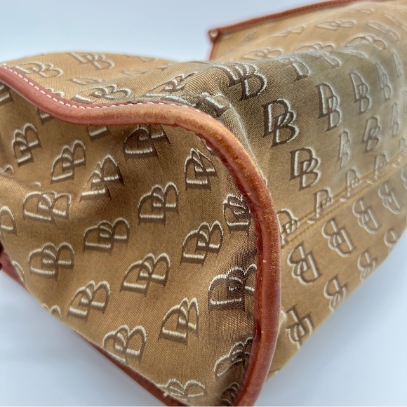 Dooney & Bourke Signature Monogram Canvas and Leather Shoulder Tote Bag - Picture 9 of 13